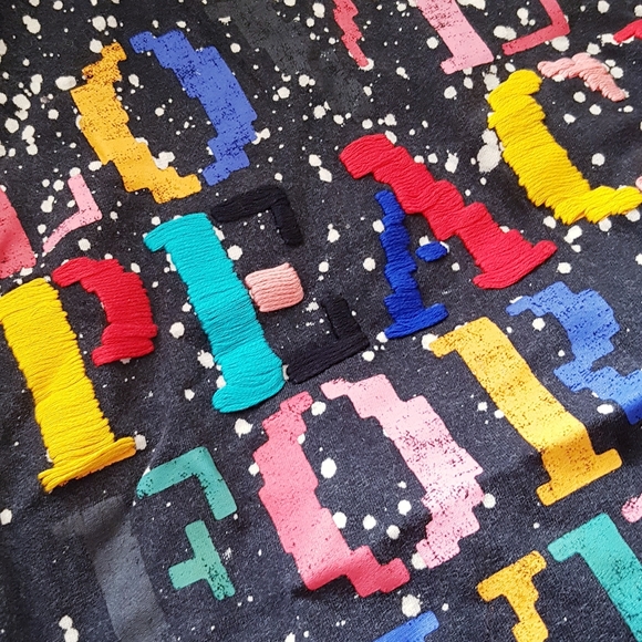 ANTHROPOLOGIE PILCRO Multi-Colour Love Peace Forever T-Shirt - Picture 7 of 13